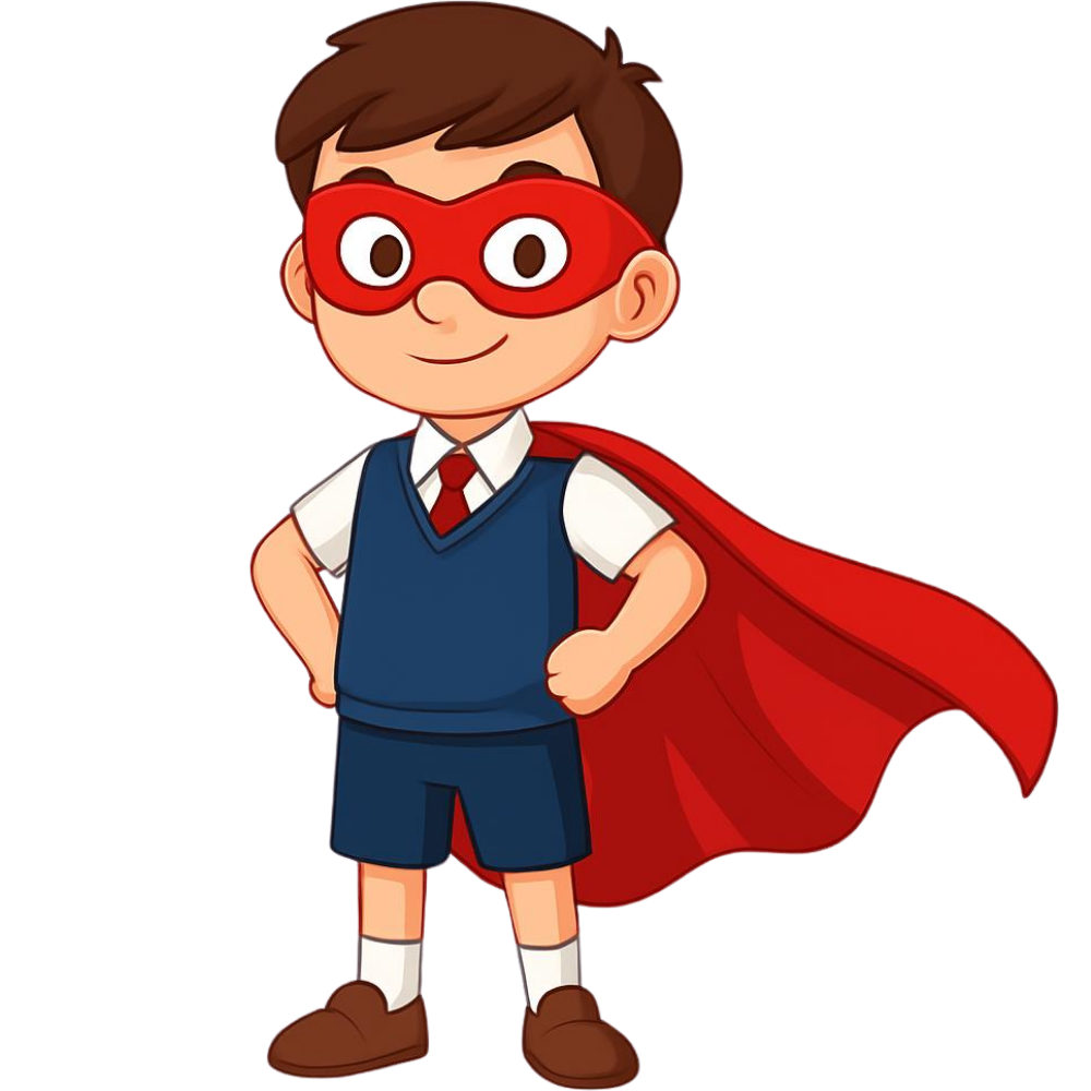 Everyday hero wearing a cape